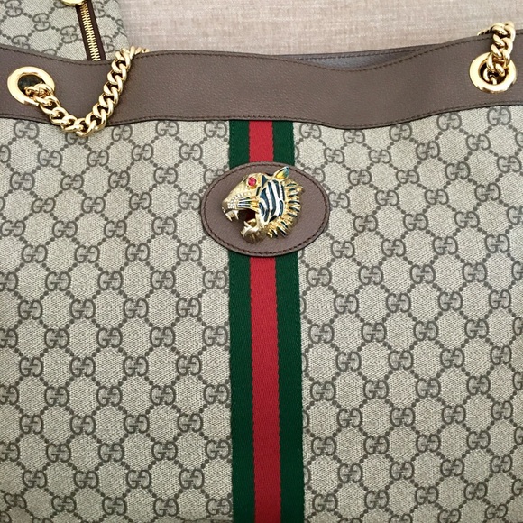 Authentic Gucci Rajah large tote bag brown monogram coated canvas - Picture 4 of 15